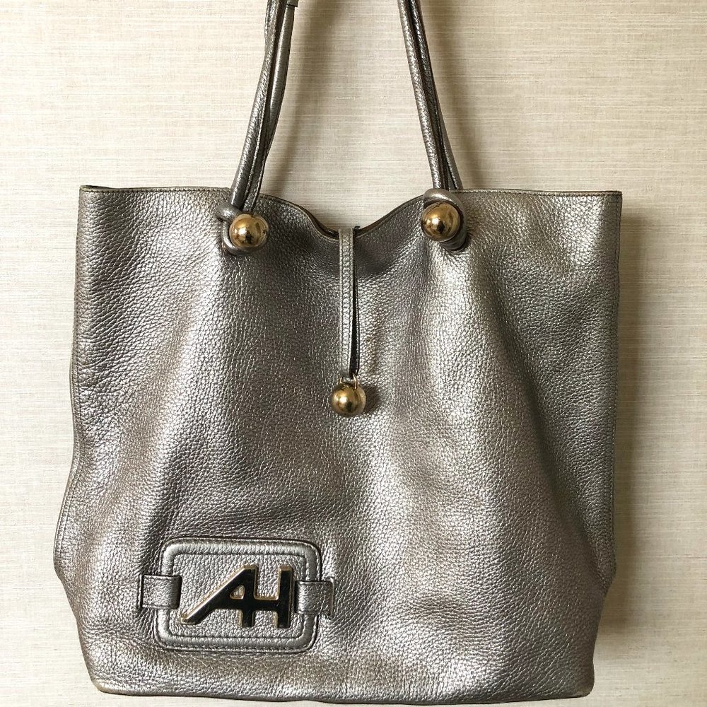 Anya Hindmarch Textured Silver Bucket Bag